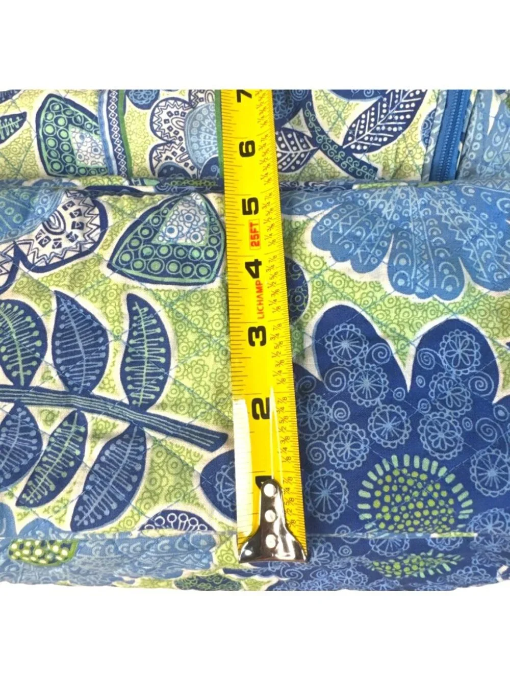 Vera Bradley Doodle Daisy Blue Floral Quilted Backpack W/Multiple Pockets